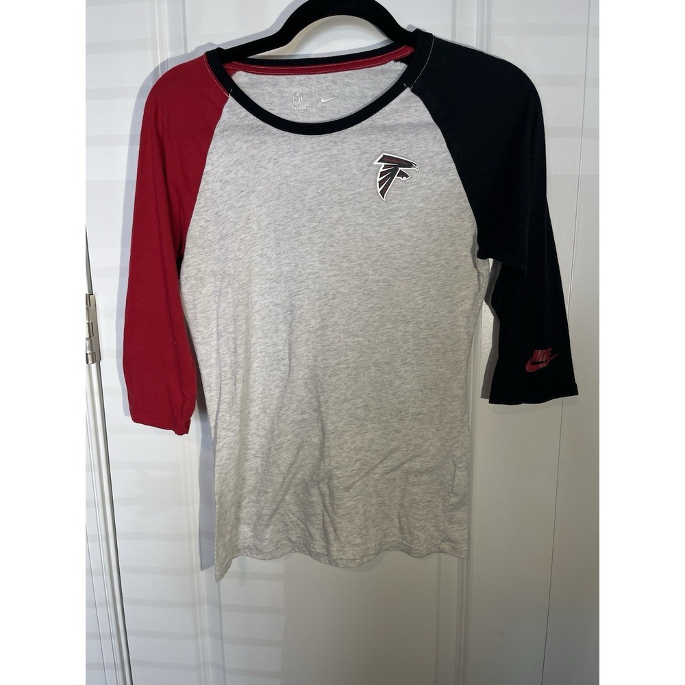 Atlanta Falcons Nike NFL Team Apparel Womens Small 3/4 Sleeve Shirt Gray
